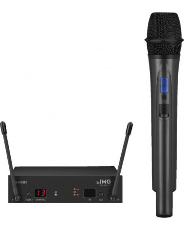 Kit de Microfono Inalámbrico de Mano con Emisor y Receptor de 80Ch